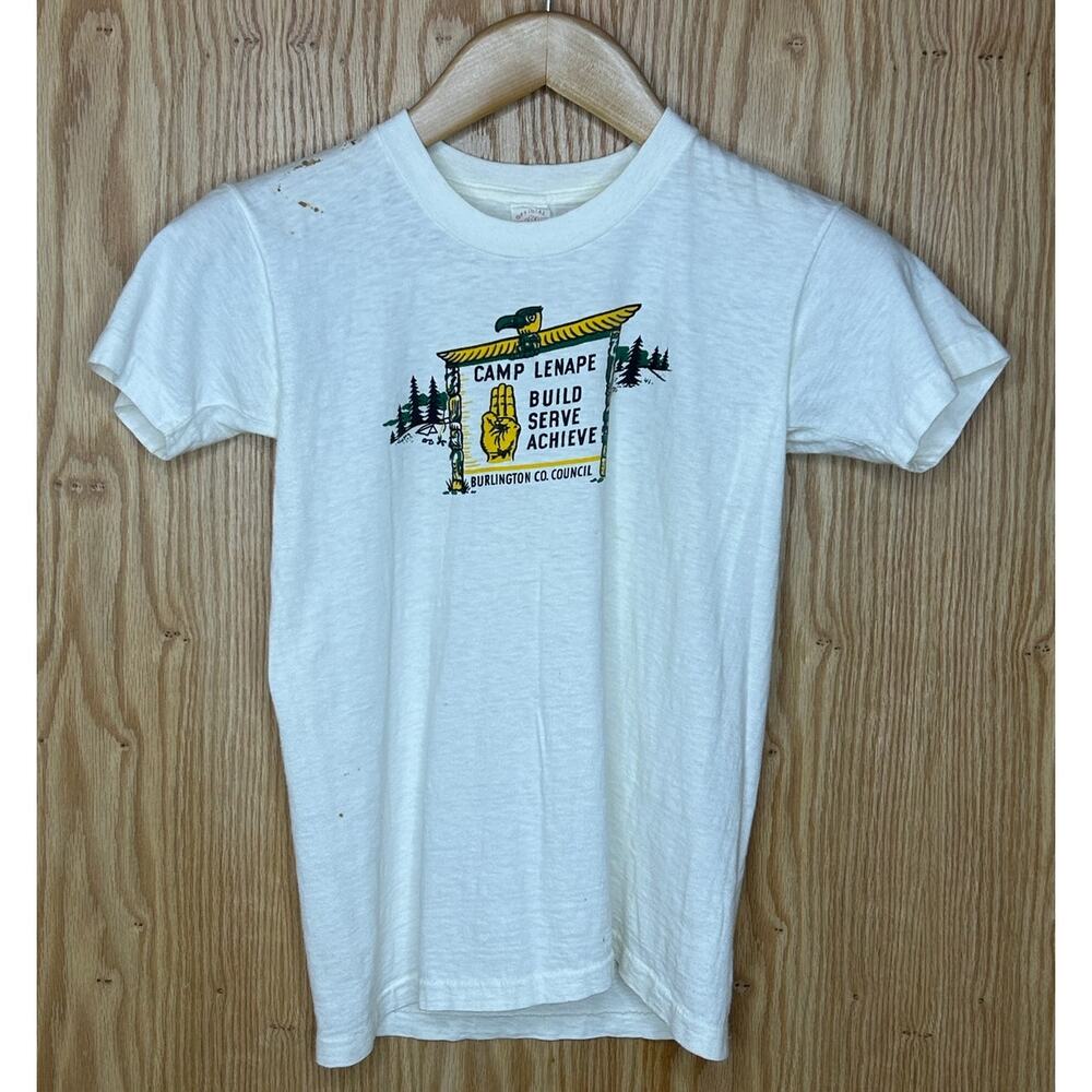 Vintage BSA Camp Lenape tshirt Offical Boy Scouts of America Brand Kids Cotton